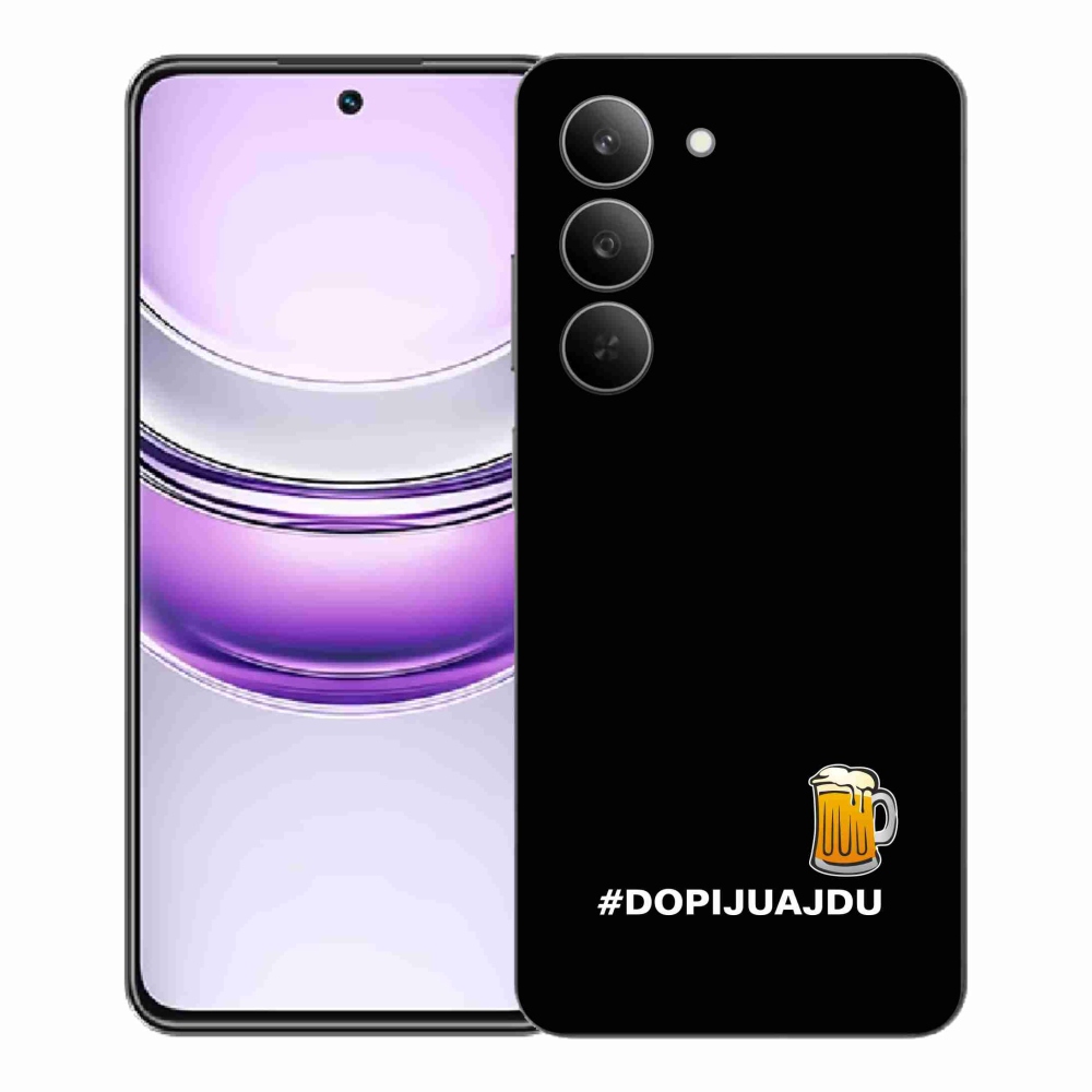 Gél borító mmCase a Realme 14x 5G készülékhez - sör motívum 1 fekete háttér