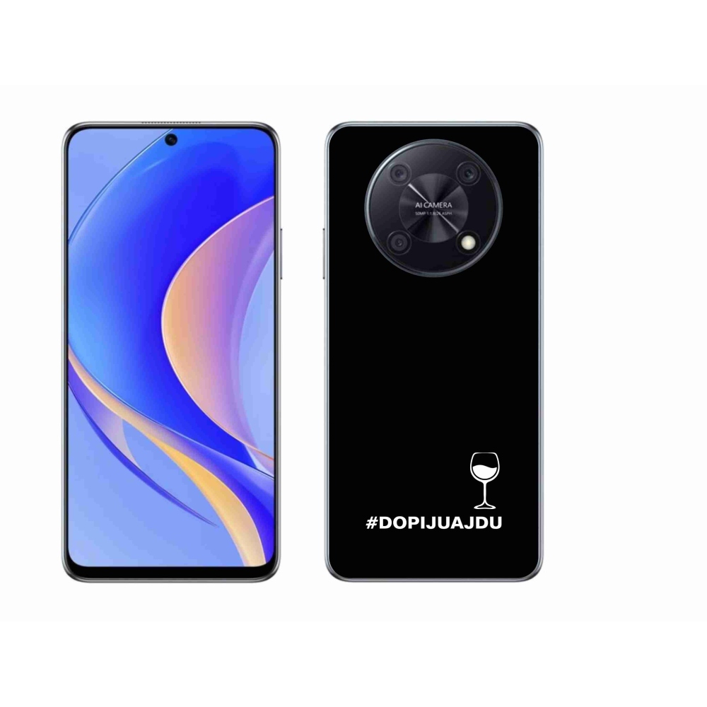 Gél borítás mmCase a Huawei Nova Y90 készülékhez - bor motívum fekete háttérrel