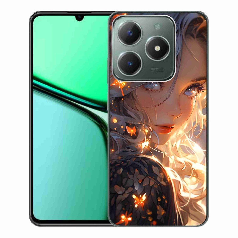 Gél borító mmCase a Realme C61 készülékhez - lány és pillangók