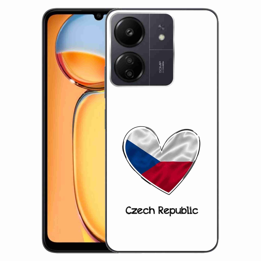 Gél borító mmCase a Xiaomi Poco C65/Redmi 13C - szív zászló fehér háttérrel