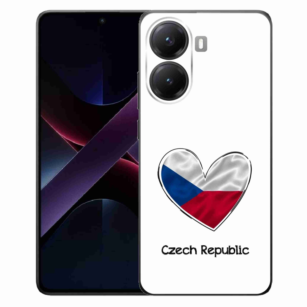 Gél borító mmCase a Xiaomi Poco X7 Pro 5G számára - szív zászló fehér háttérrel