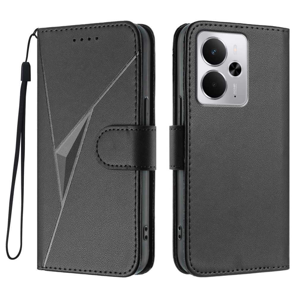 Háromszögek könyvtáska a Realme 14 5G készülékhez - fekete