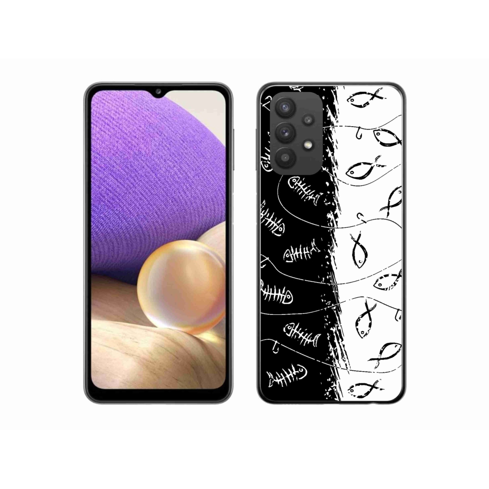 Gél borító mmCase Samsung Galaxy A32 5G - csontvázak és halak számára