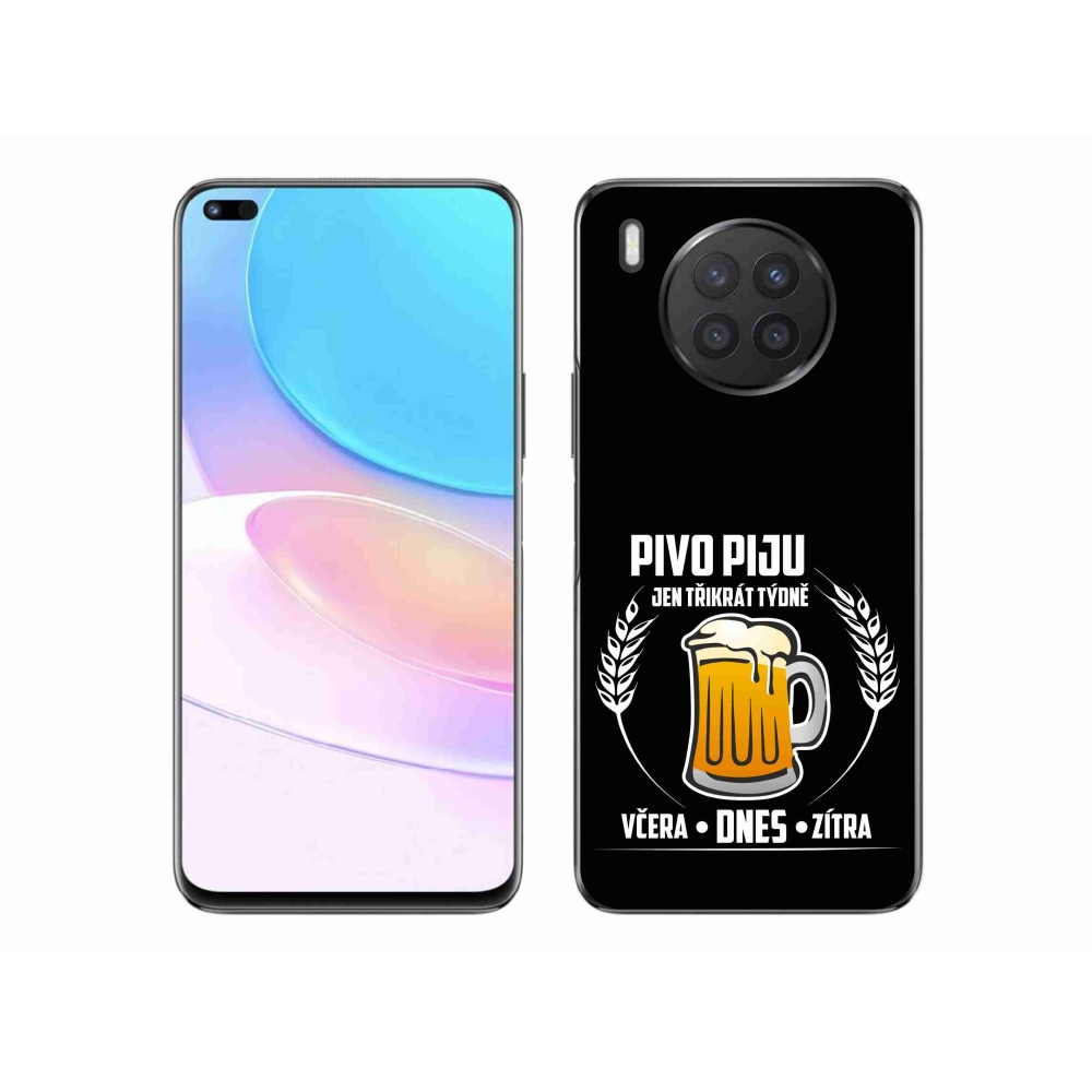 Gél borítás mmCase a Huawei Nova 8i készülékhez - sör motívum fekete háttérrel