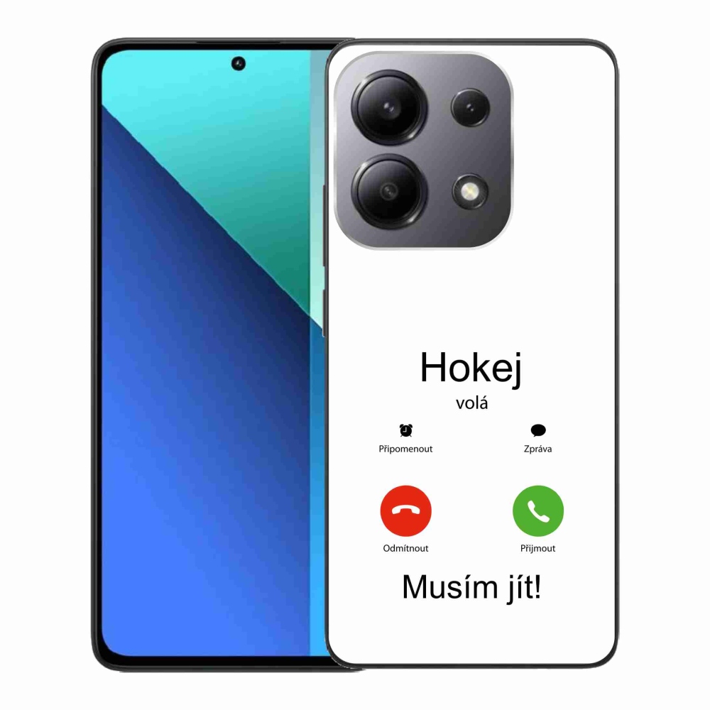 Gél borítás mmCase a Xiaomi Redmi Note 13-on - hoki hívások fehér háttérrel
