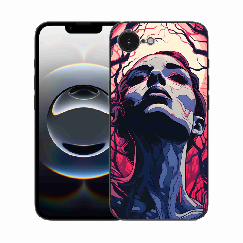 Zselés borítás mmCase iPhone 16e készülékhez - absztrakt arc