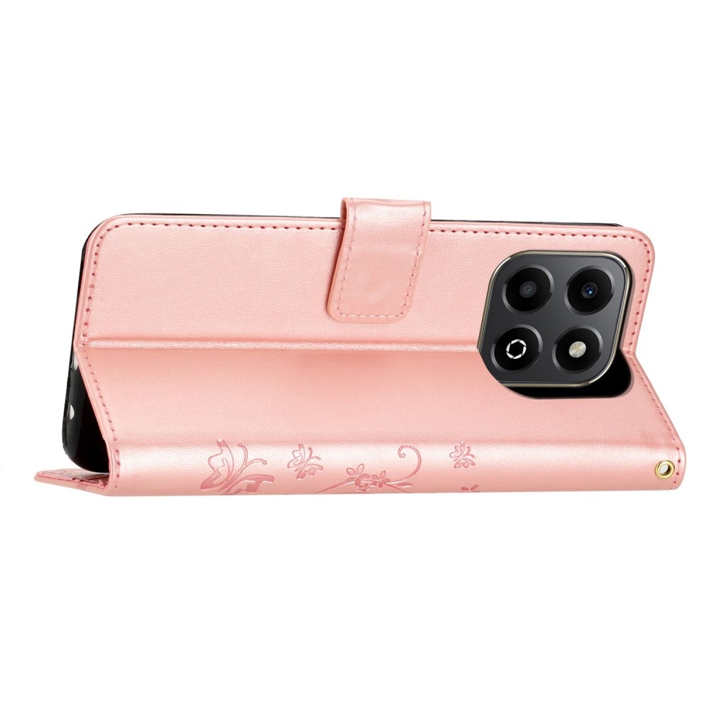 Virágok könyv tok Honor X6b - rózsa arany