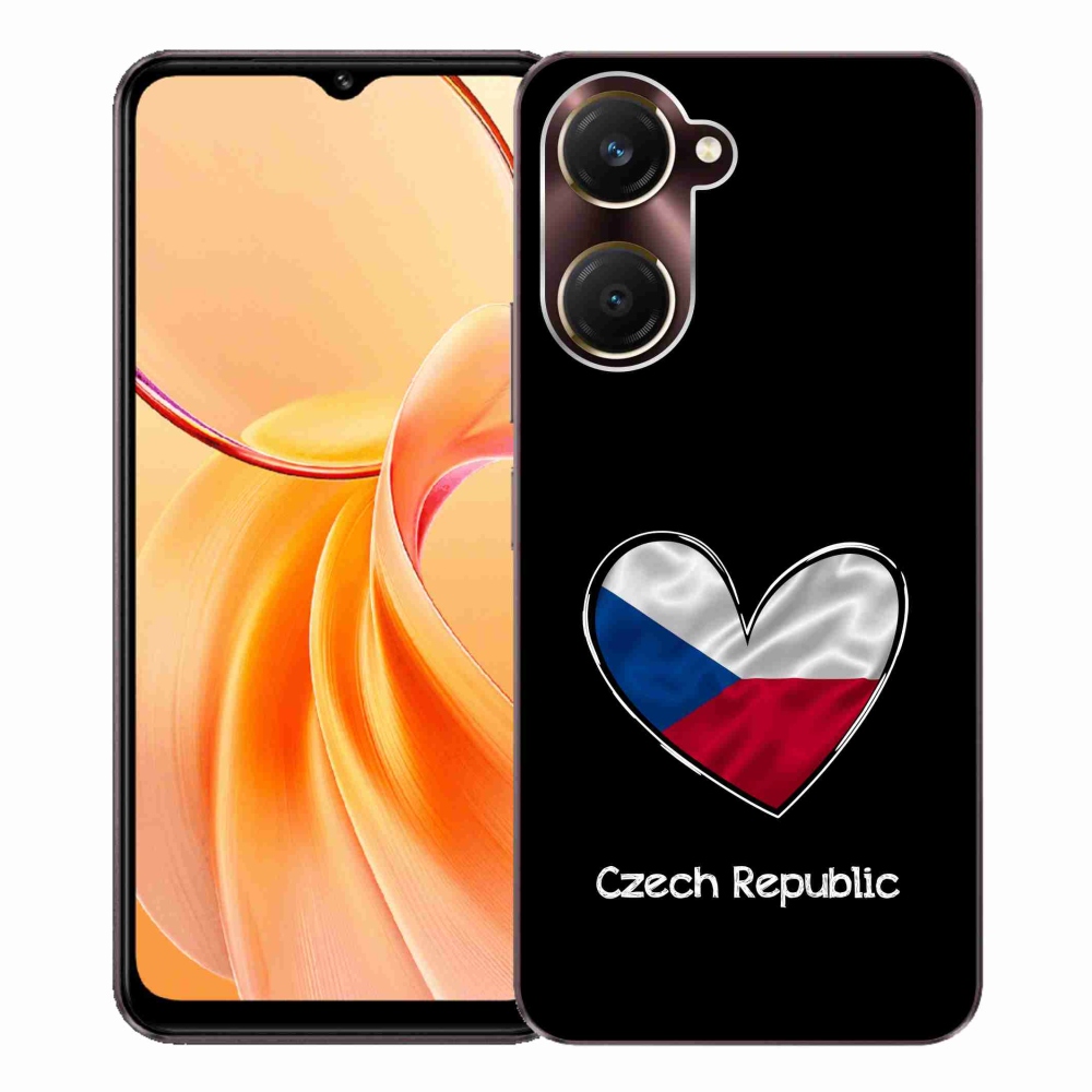 Gél borító mmCase a Vivo Y28s 5G-n - szív zászló fekete háttérrel