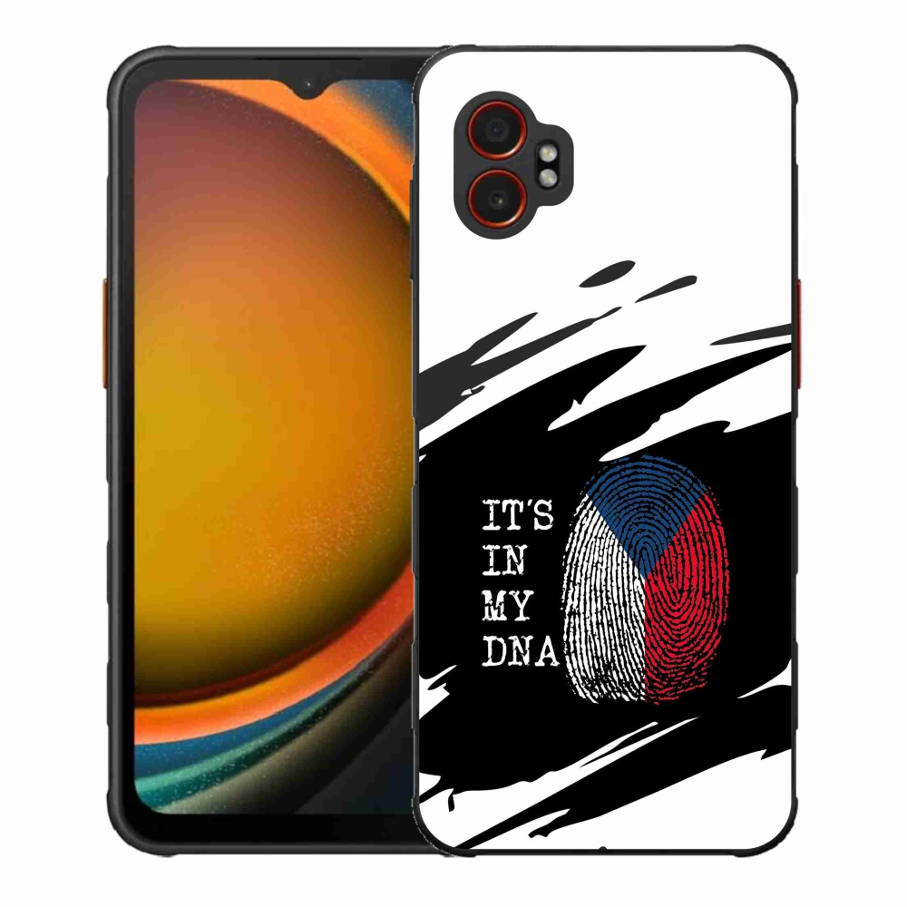 Gél borítás mmCase Samsung Galaxy Xcover 7 Pro - zászlós ujjlenyomat fekete és fehér háttérrel