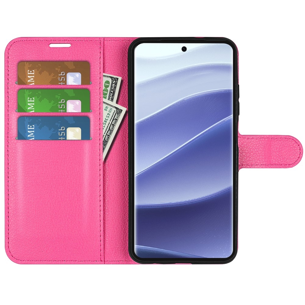 Litchi könyv tok Xiaomi Redmi Note 14 Pro 5G/Poco X7 5G - rózsa