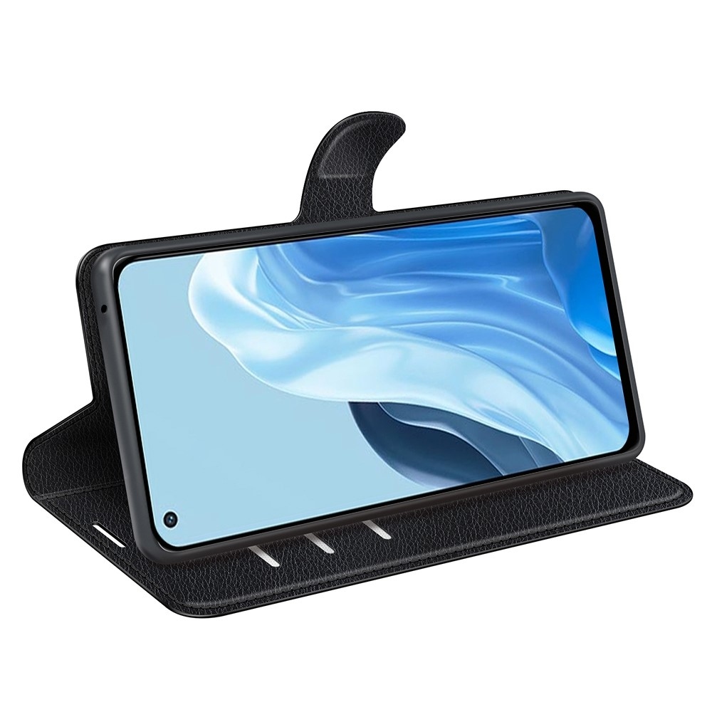 Litchi könyv tok Oppo Find X5 Lite készülékhez - fekete