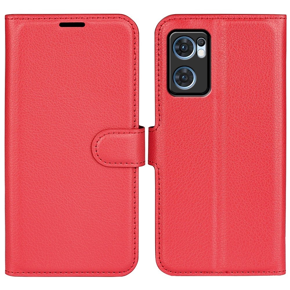 Litchi könyv tok Oppo Find X5 Lite-hoz - piros