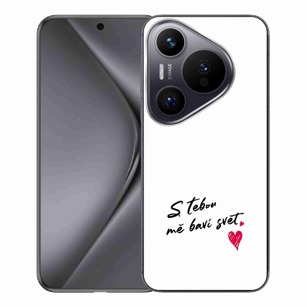Gél borító mmCase a Huawei Pura 70 Pro készülékhez - szerelmes szöveg 1 fehér háttér