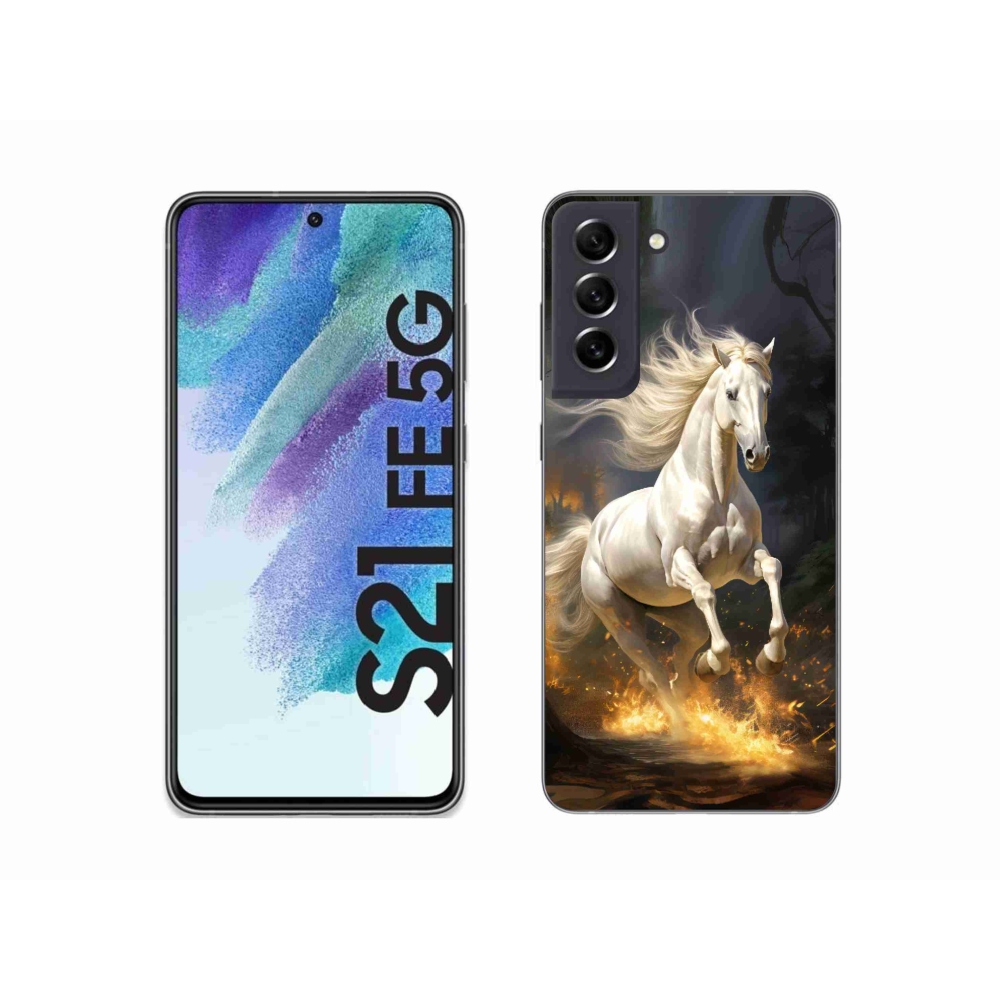 Zselés borítás mmCase Samsung Galaxy S21 FE 5G - fehér ló 2