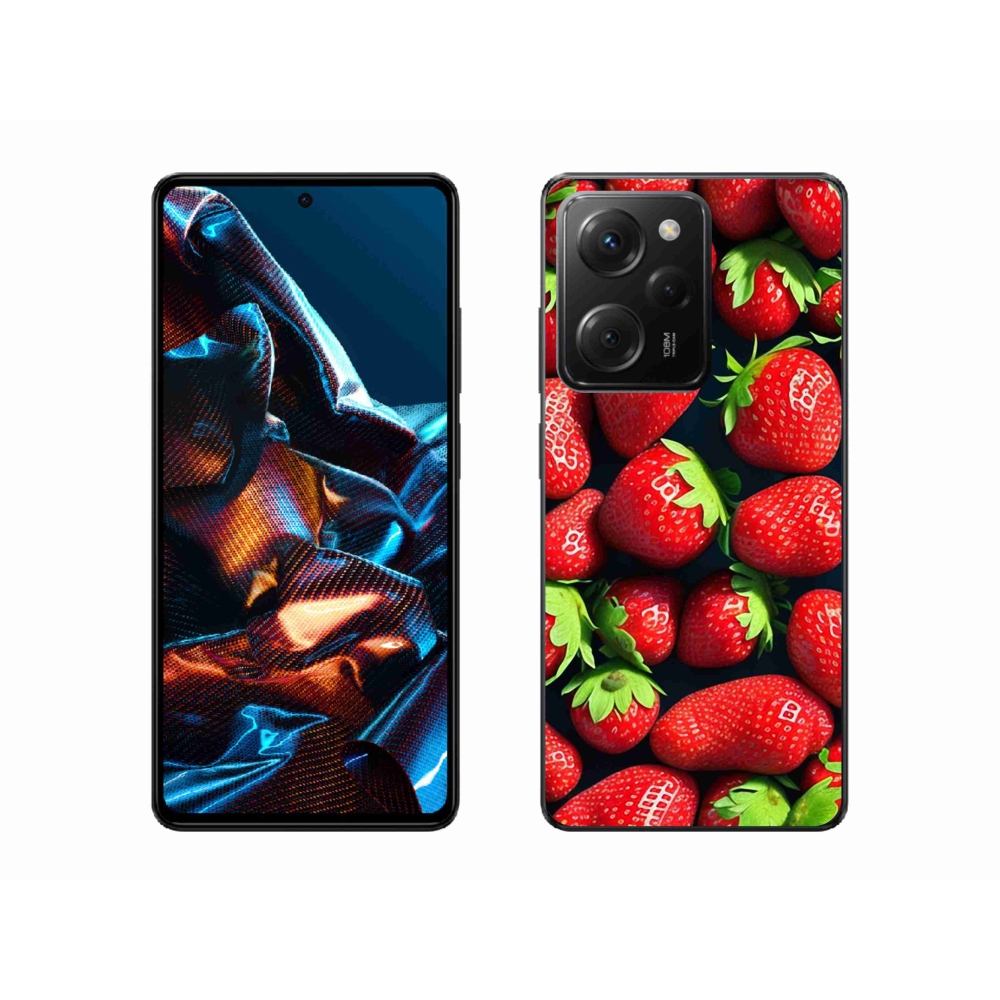 Gél borítás mmCase a Xiaomi Poco X5 Pro 5G számára - eper