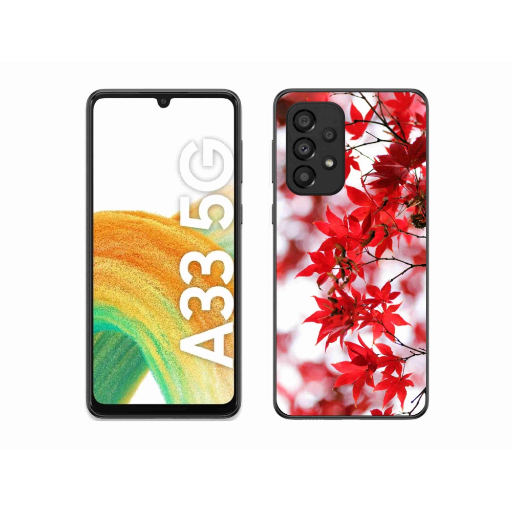 Zselés borítás mmCase Samsung Galaxy A33 5G - piros levelek