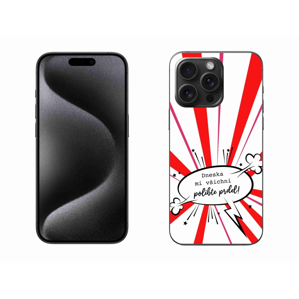 Gél borítás mmCase iPhone 15 Pro Max készülékhez - vicces szöveg 15 fehér háttér