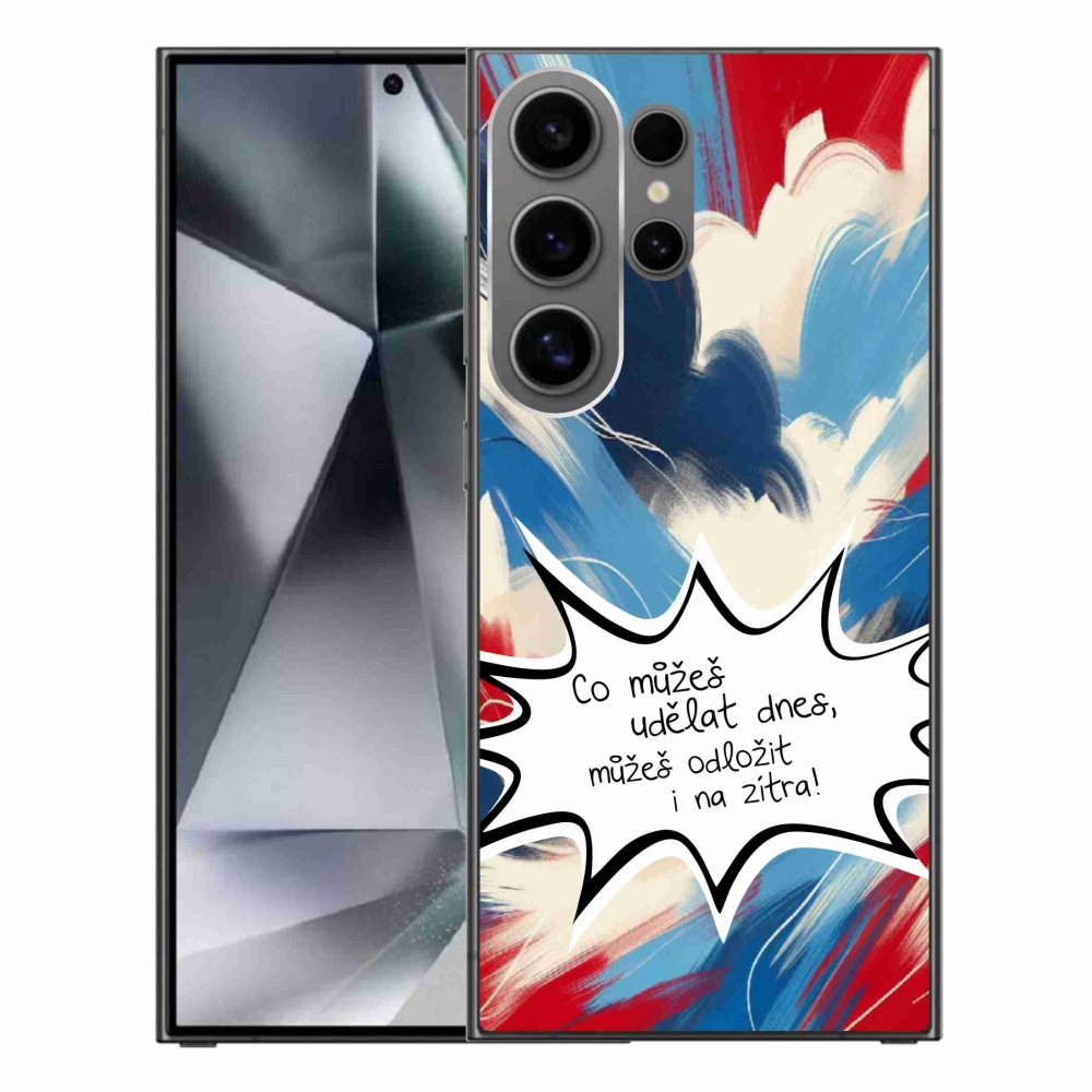 Gél borító mmCase Samsung Galaxy S24 Ultra készülékhez - vicces szöveg 9 fehér háttér