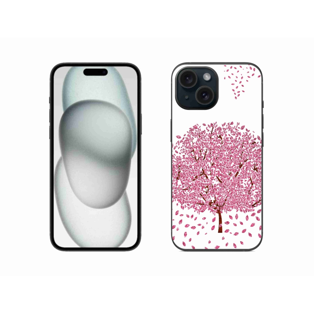 Zselés borítás mmCase iPhone 15 készülékhez - rajzfilmfa levelekkel