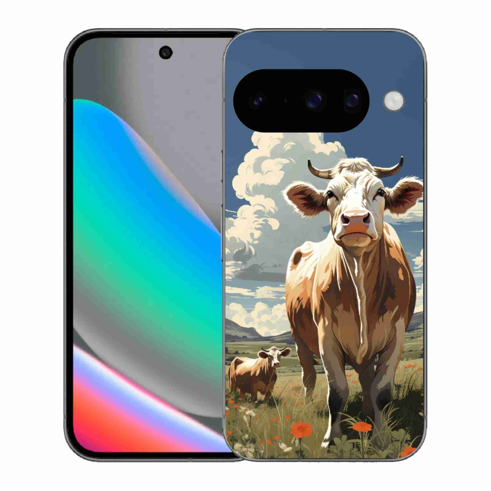 Gél borítás mmCase a Google Pixel 10 számára - tehenek a réten