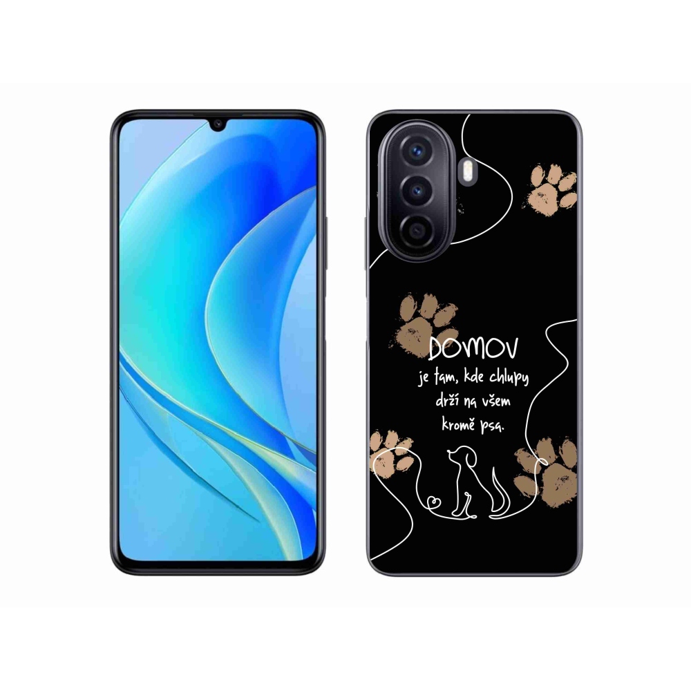 Gél borító mmCase a Huawei Nova Y70 készülékhez - kutya motívum fekete háttérrel