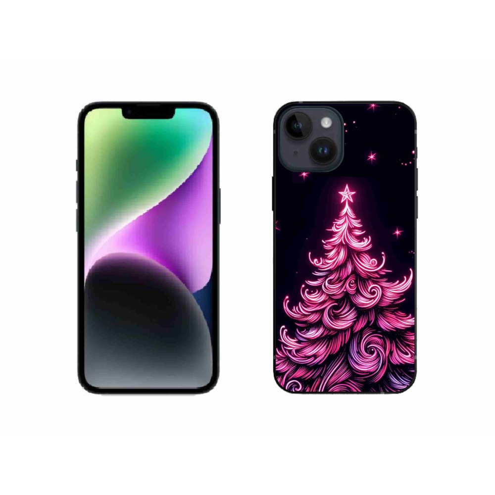 Gél borítás mmCase iPhone 14 készülékhez - neon karácsonyfa 2