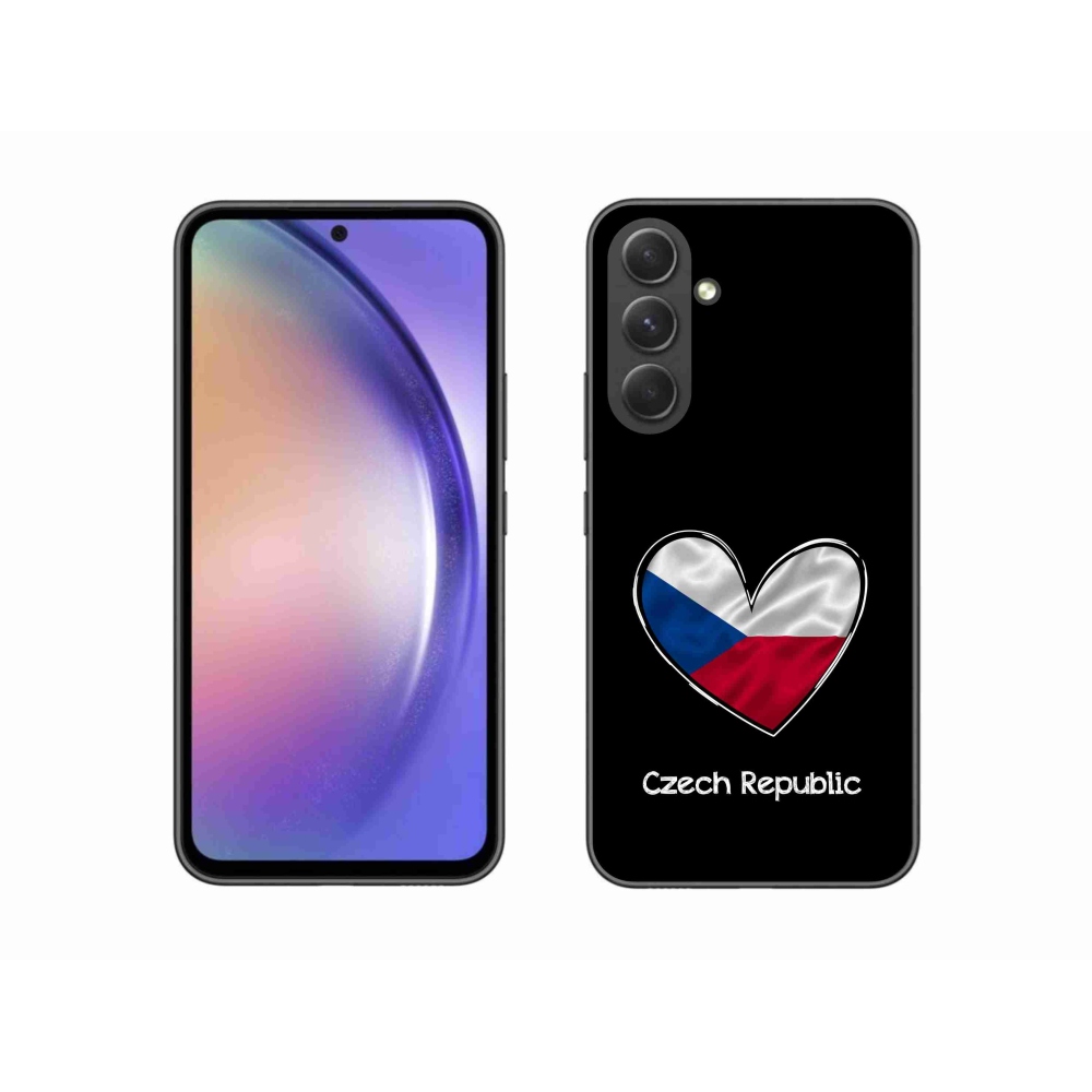 Gél védőhuzat mmCase Samsung Galaxy A54 5G - zászlós szív fekete háttérrel