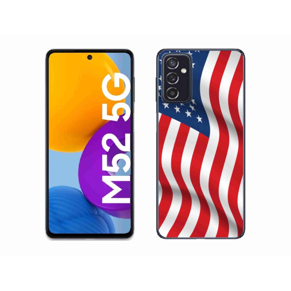 Gél védőhuzat mmCase Samsung Galaxy M52 5G - amerikai zászlóhoz
