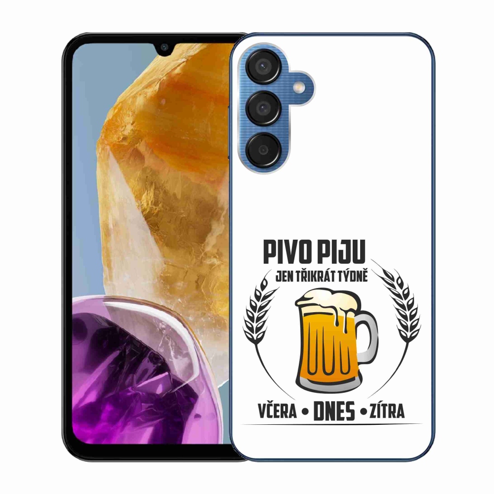 Gél borítás mmCase Samsung Galaxy M15 5G - sör motívum fehér háttérrel