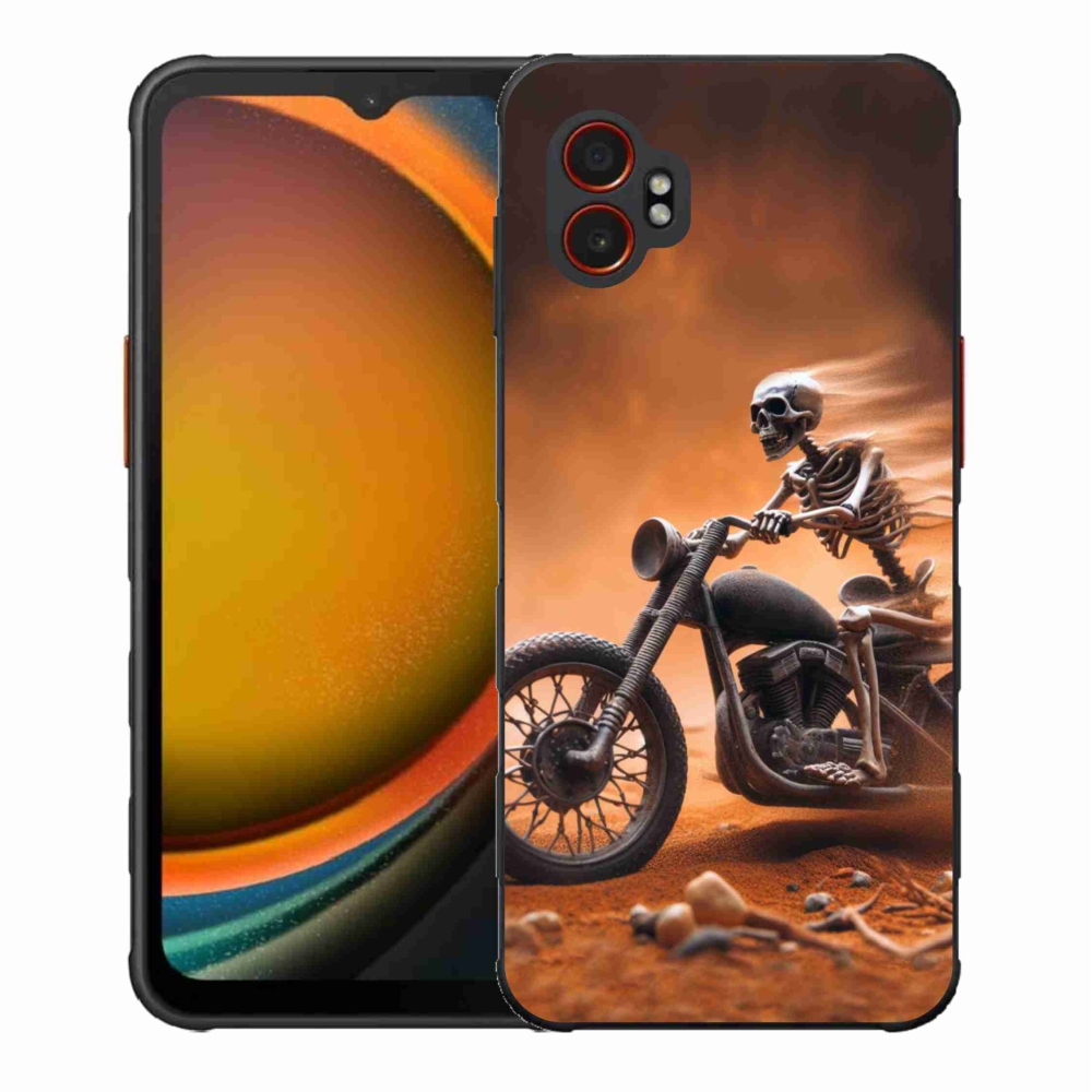 Gél borítás mmCase Samsung Galaxy Xcover 7 Pro - csontváz egy motorkerékpáron