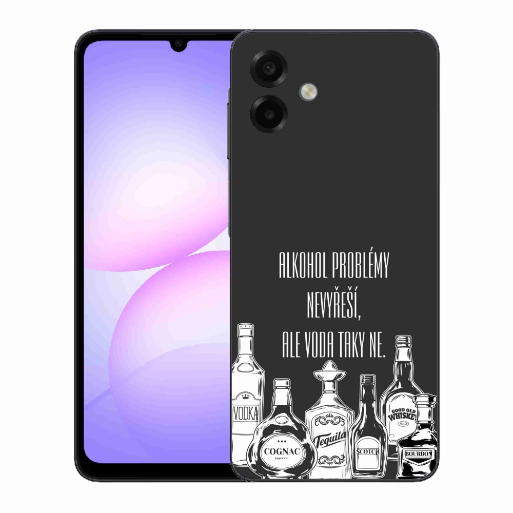 Gél borító mmCase Samsung Galaxy A07 4G - vicces szöveg fekete háttérrel