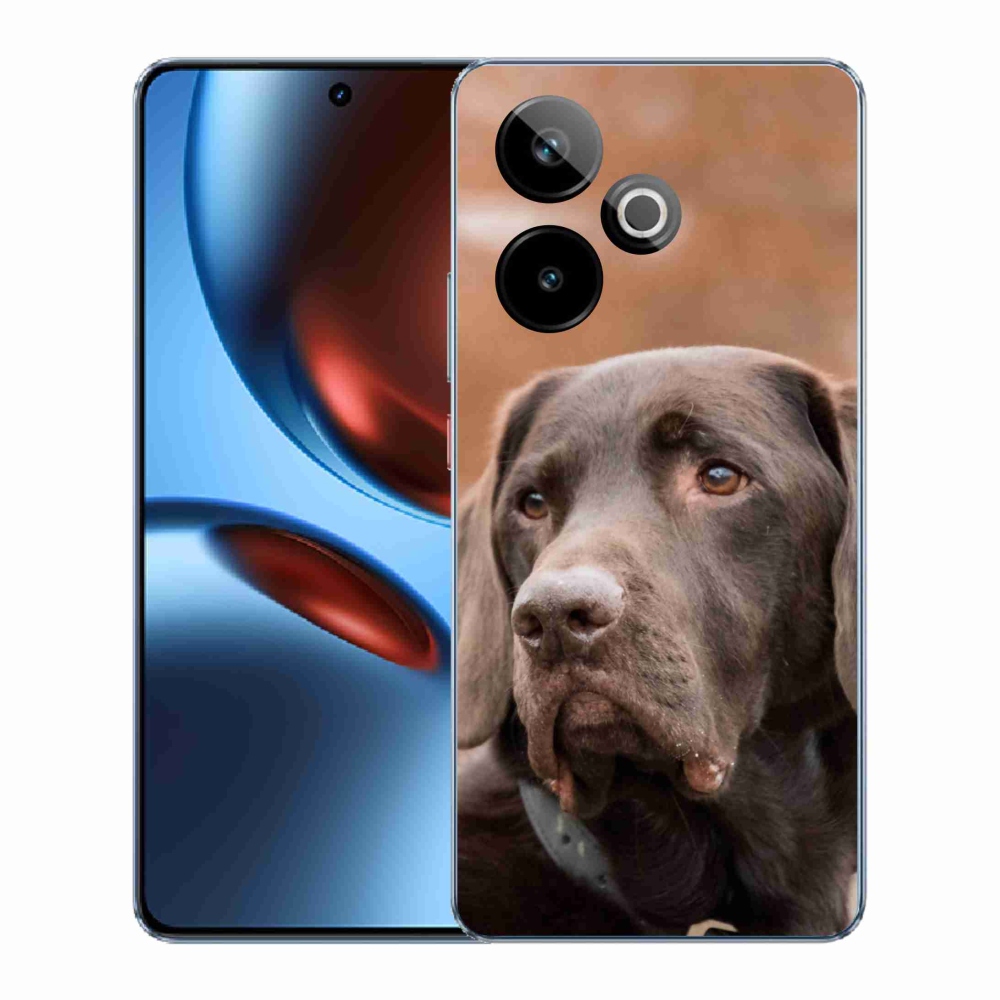 Rugalmas zselés tok mmCase képpel a Realme GT 7 5G/GT 7T 5G számára - barna labrador