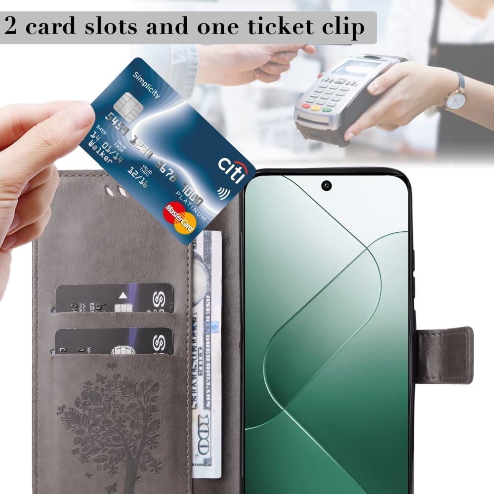 Fák könyve tok Xiaomi 14 - szürke