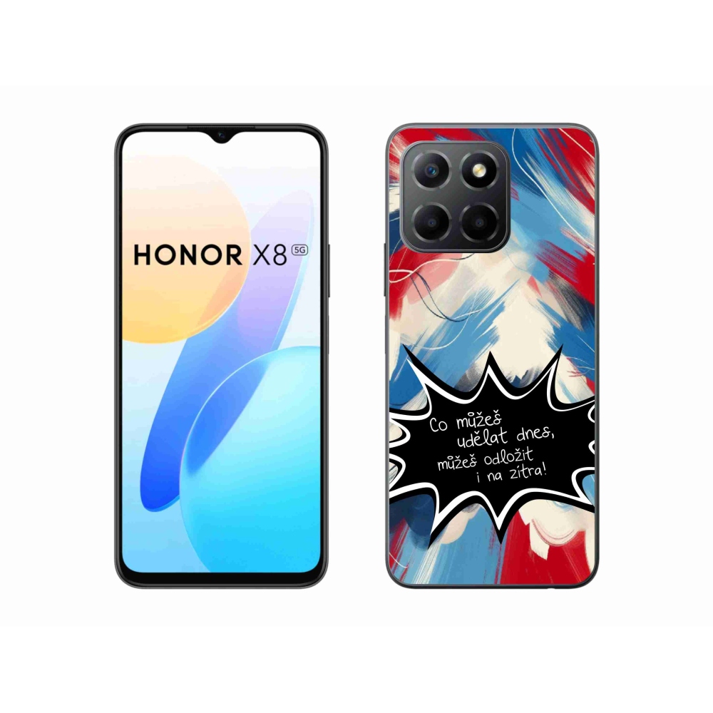 Gél borító mmCase a Honor X8 5G/Honor 70 Lite 5G készülékhez - vicces szöveg 9 fekete háttér