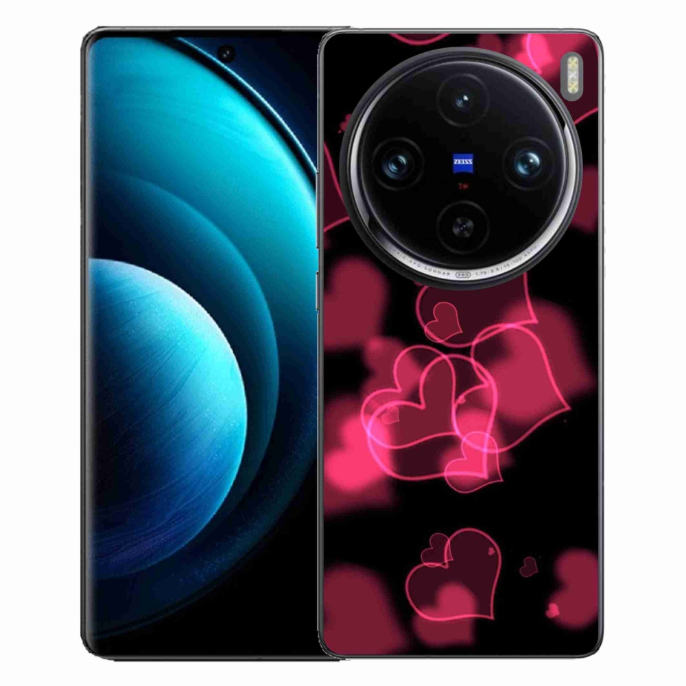 Zselés borítás mmCase a Vivo X100 Pro 5G készülékhez - piros szívek