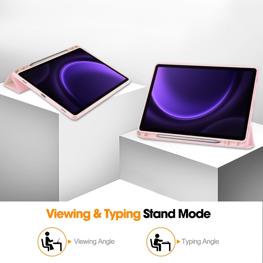 Ügyes záró tok Samsung Galaxy Tab S9 FE/Tab S10 FE készülékhez - rózsaszín