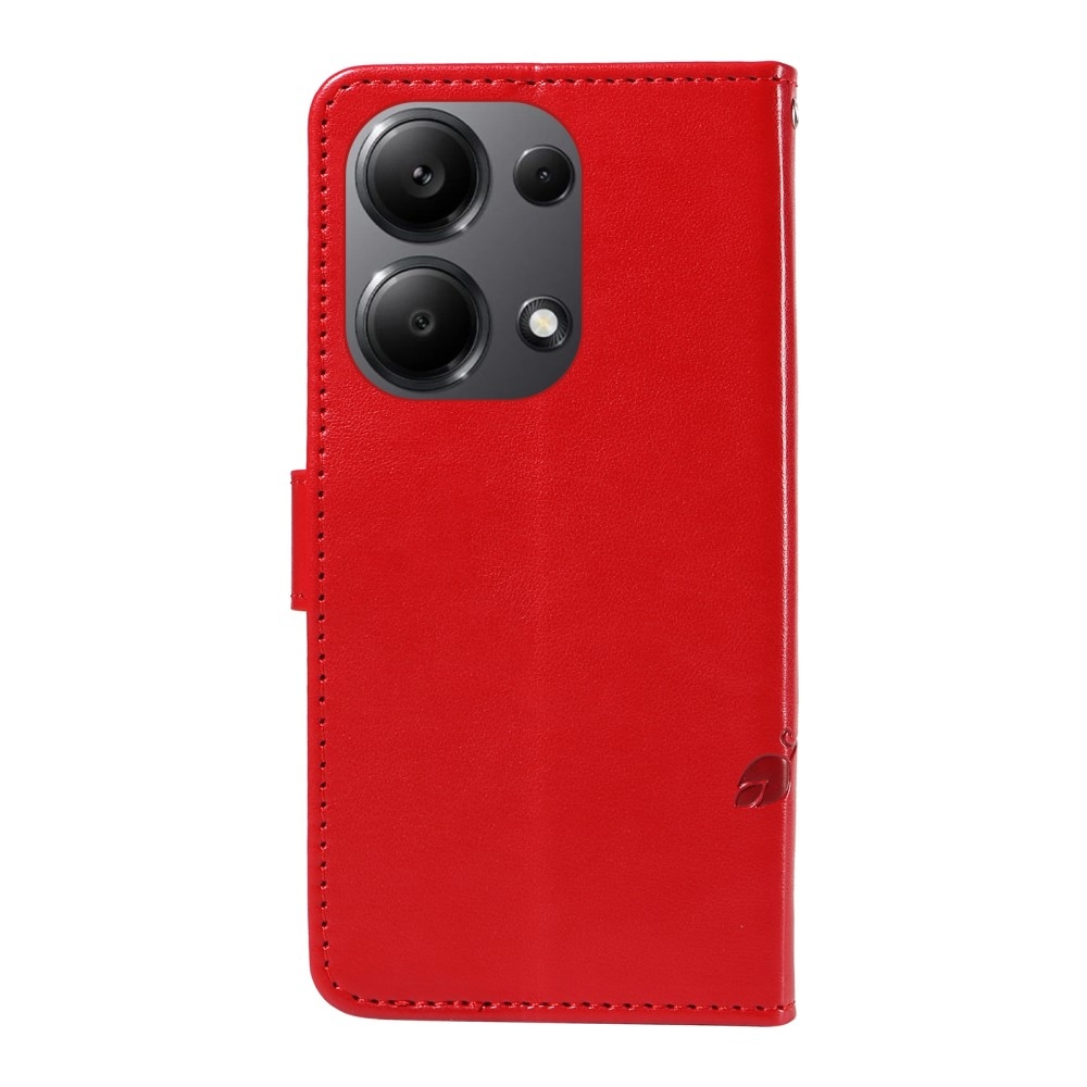 Virágok könyv tok Xiaomi Redmi Note 13 Pro 4G/Poco M6 Pro - piros