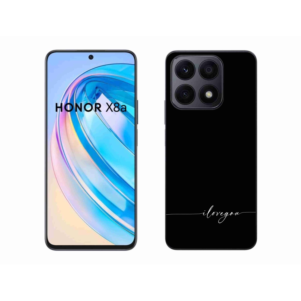 Gél borító mmCase a Honor X8a számára - Szeretlek fekete háttérrel