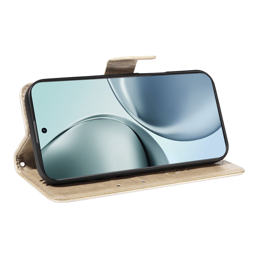 Fák könyvtáska a Realme 14 Pro+ 5G számára - arany színben