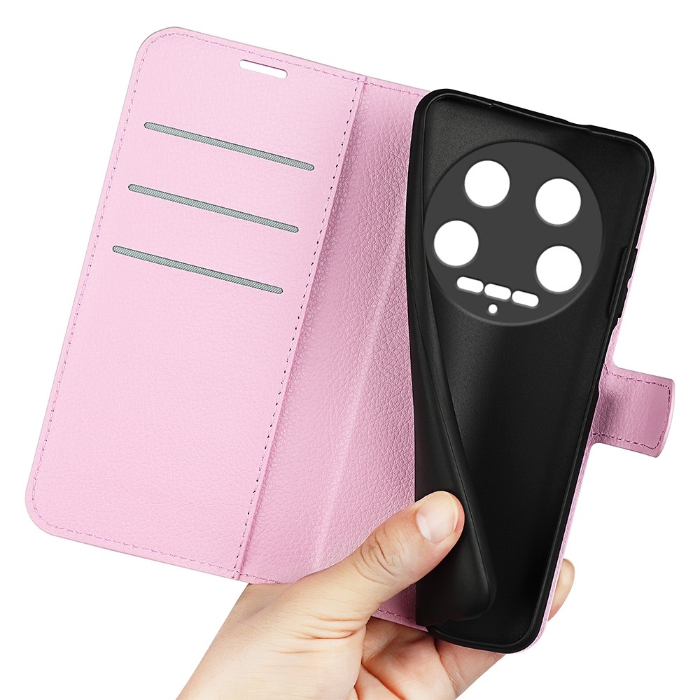 Litchi könyv tok Xiaomi 14 Ultra - rózsaszínű