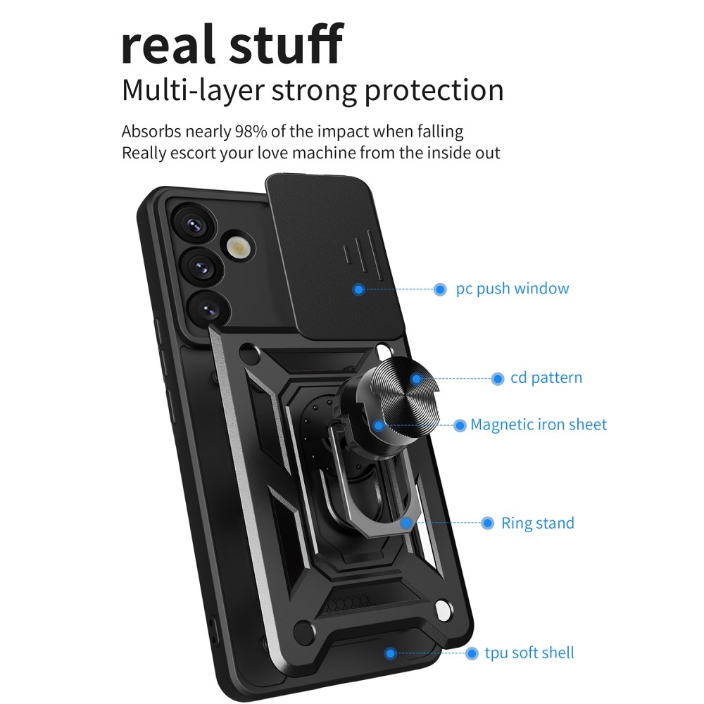 Csúszásálló borítás Samsung Galaxy S25 készülékhez - fekete