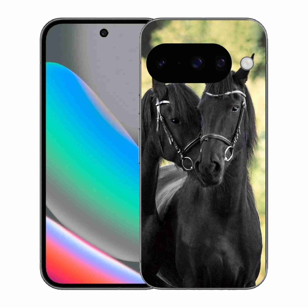 Gél borítás mmCase a Google Pixel 10 számára - két fekete ló