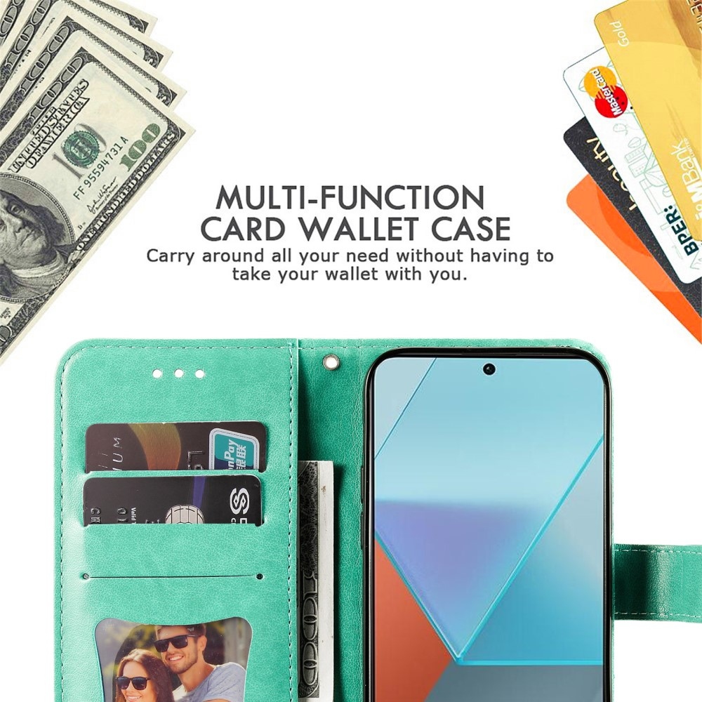 Mandala könyv tok a Xiaomi Redmi Note 13 Pro 5G/Poco X6 5G számára - teáskék színű