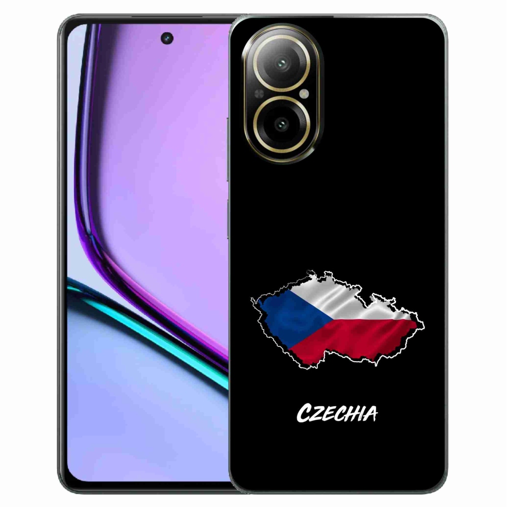 Gél borító mmCase a Realme C67 készülékhez - Csehország fekete háttér