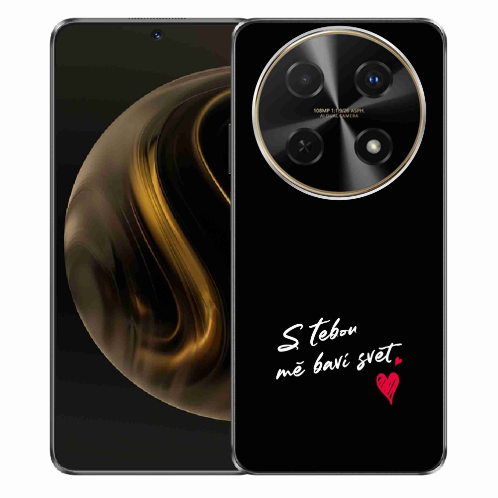 Gél borító mmCase a Huawei Nova 12i készülékhez - szerelmes szöveg 1 fekete háttér