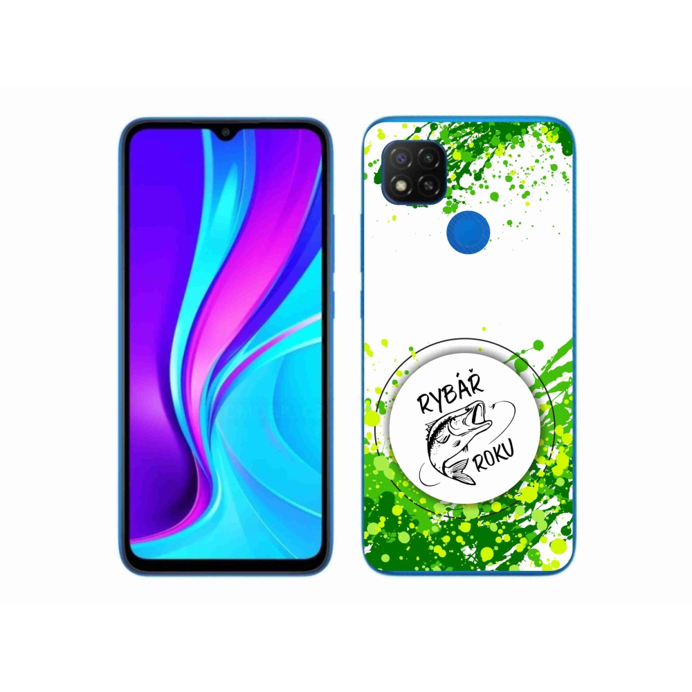 Gél borító mmCase a Xiaomi Redmi 9C-hez - az év halászának fehér háttere