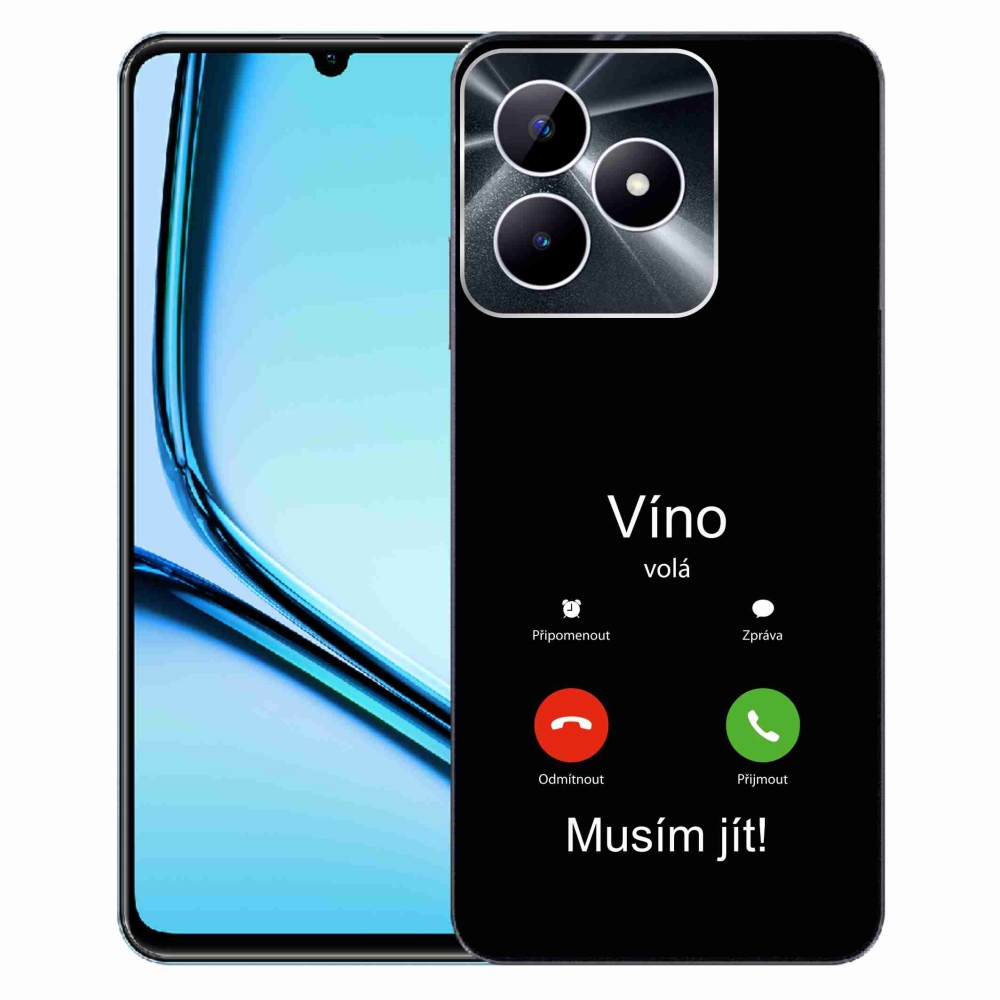 Gél borító mmCase a Realme Note 50 készülékre - bor hívja a fekete hátteret