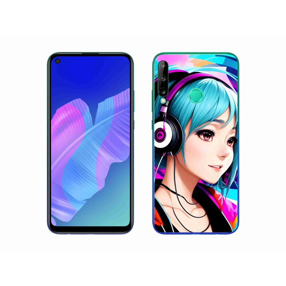 Gél borítás mmCase a Huawei P40 Lite E - lány fejhallgatóval