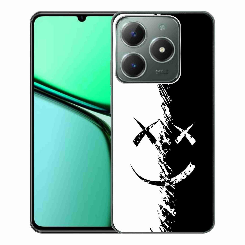 Gél borító mmCase a Realme C61 készülékhez - fekete-fehér mosolygó