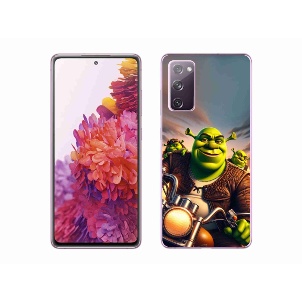 Zselés borítás mmCase Samsung Galaxy S20 FE - Shrek egy motorkerékpárral